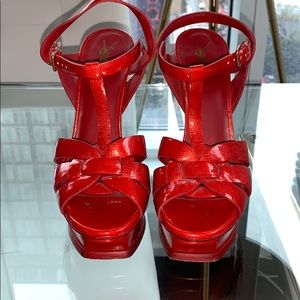 YSL Tribute Sandal Size: 37 Red